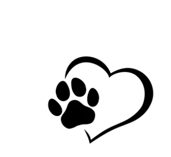 Clipart of a paw print and a heart